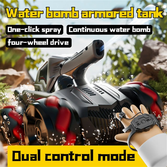 4DRC 4D-Y8 RC Tank Car 4WD Off-Road Water Bullet Shooter Dual Remote Control Single Battery - Red - 3