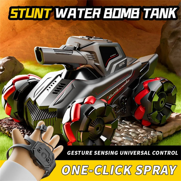 4DRC 4D-Y8 RC Tank Car 4WD Off-Road Water Bullet Shooter Dual Remote Control Single Battery - Red - 6