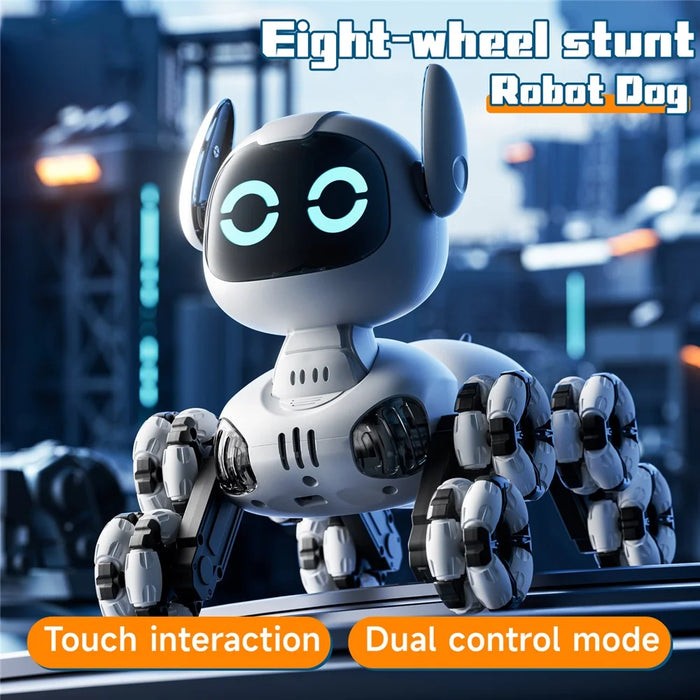 4DRC 4D-Y9 Children RC Robot Dog 8 Wheels Remote Control Stunt Model with 1 Battery - Grey - 3