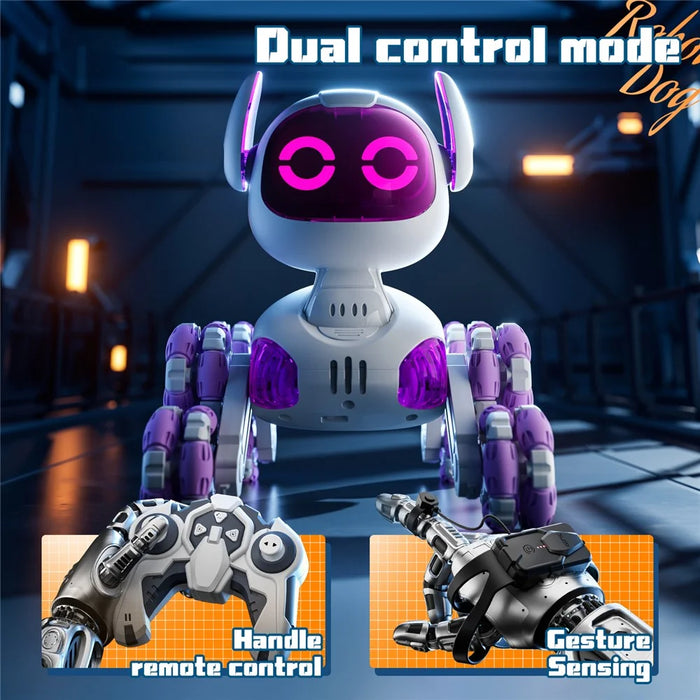 4DRC 4D-Y9 Children RC Robot Dog 8 Wheels Remote Control Stunt Model with 1 Battery - Grey - 5