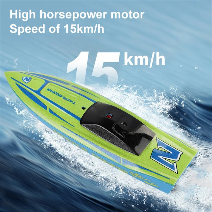 Mini Remote Control Boat RC Boat 2.4Ghz 360 Rotating USB Rechargeable Speedboat Model Toy for Kids - Green - 4