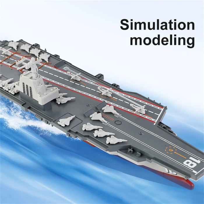 2.4G Remote Control Aircraft Carrier Model RC Boat Ship Speedboat Electric Water Toy Kids Gift - 3