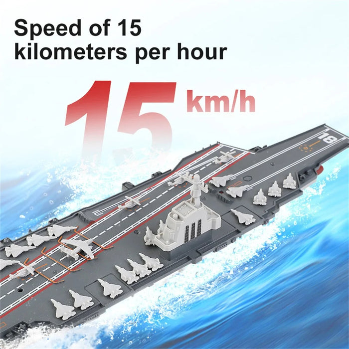 2.4G Remote Control Aircraft Carrier Model RC Boat Ship Speedboat Electric Water Toy Kids Gift - 4