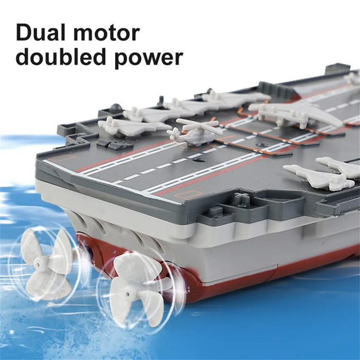 2.4G Remote Control Aircraft Carrier Model RC Boat Ship Speedboat Electric Water Toy Kids Gift - 5