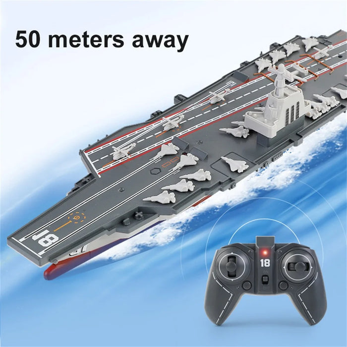 2.4G Remote Control Aircraft Carrier Model RC Boat Ship Speedboat Electric Water Toy Kids Gift - 6