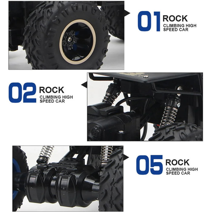 6026 Large Scale RC Car Off Road Drift Vehicle Shock Absorbing 4WD Climbing Truck with LED Light - Black - 3