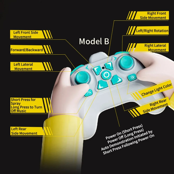 Q206 Style B Smart RC Car with Light and Spray Simulated Racing Vehicle , Handheld Remote + Watch Remote - Blue - 7