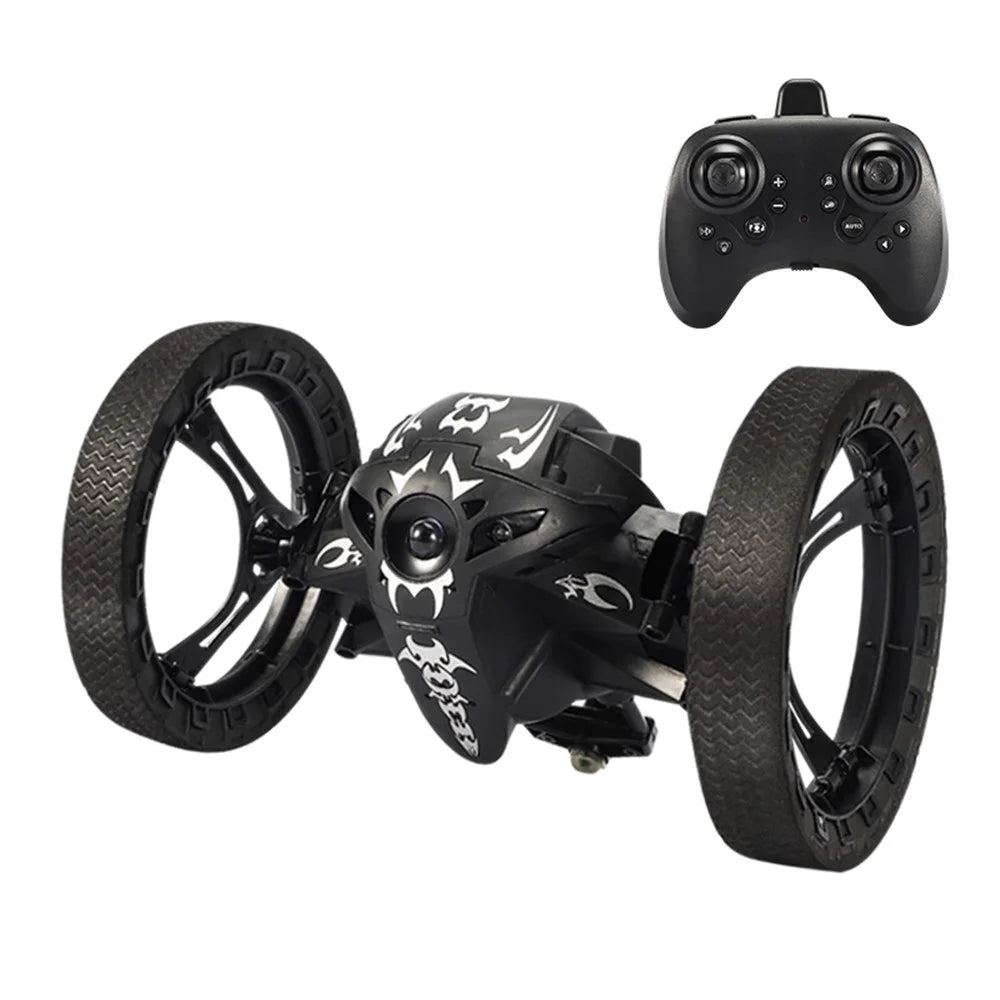 Q207 2.4G Remote Control Stunt Car Jumping RC Vehicle Electric Toy for Kids with Rechargeable Battery - A  /  Black - 1