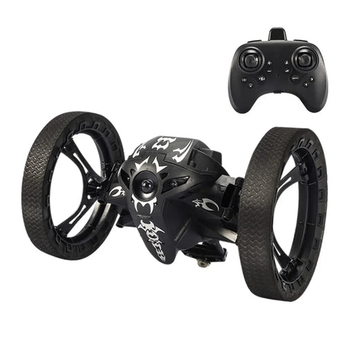 Q207 2.4G Remote Control Stunt Car Jumping RC Vehicle Electric Toy for Kids with Rechargeable Battery - A  /  Black - 1