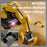 Y1803 1:20 Scale Alloy Excavator RC Construction Vehicle with Spray Mist Light Music Remote Control Toy Car - Yellow - 3