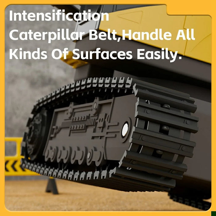 Y1803 1:20 Scale Alloy Excavator RC Construction Vehicle with Spray Mist Light Music Remote Control Toy Car - Yellow - 4