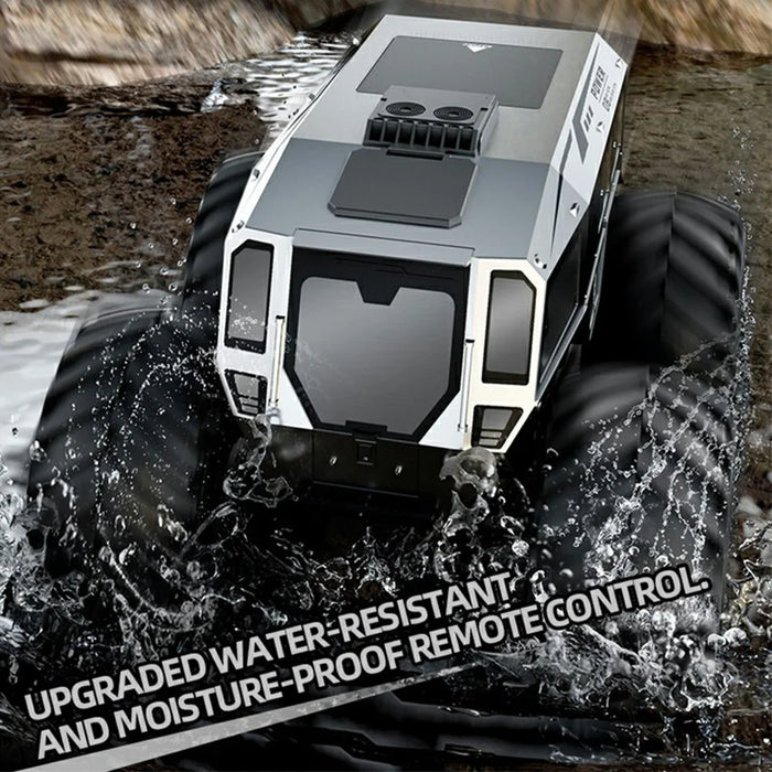 Q210 4WD Climbing Amphibious Off Road Crawler Car Remote Control Toy Vehicle, Single Battery / Dual Controller - Silver - 3