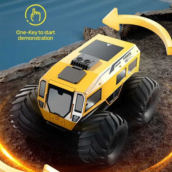 Q210 4WD Climbing Amphibious Off Road Crawler Car Remote Control Toy Vehicle, Single Battery / Dual Controller - Silver - 5