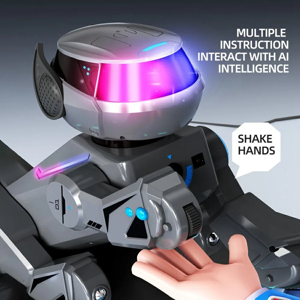 BG1544 AI Programmable RC Robot Dog Toy BT Connected Stunt Music Dancing Electronic Pet Model Toy - White - 4