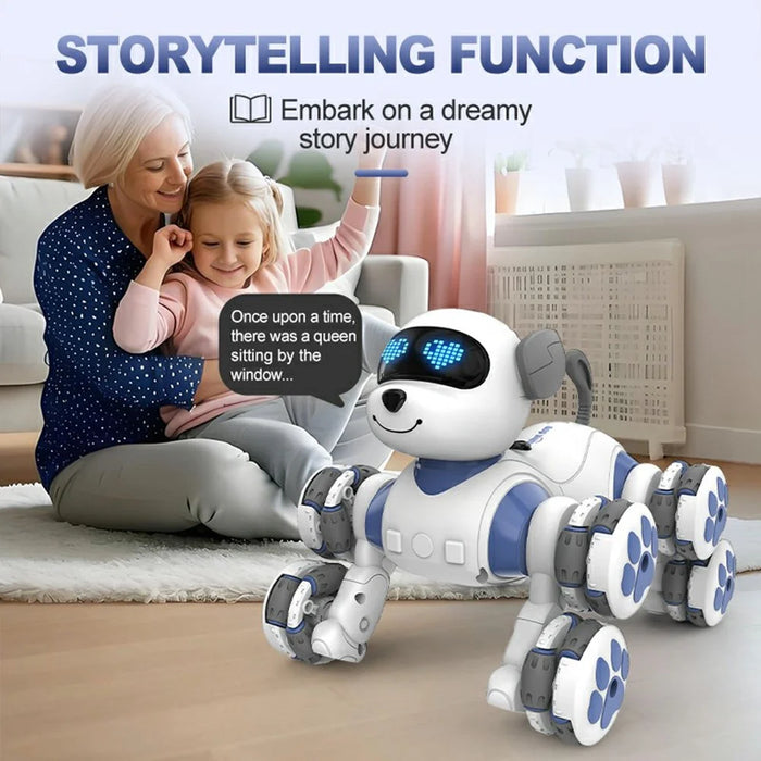 CV-D902 AI Stunt Robot Dog for Kids 8-Wheel Smart Programming RC Pet Dog Mechanical Model Toy - Blue - 6
