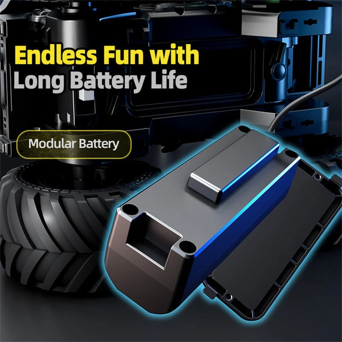 Q215 Single Control Cartoon Monster RC Car 4WD Off Road Amphibious Crawler Vehicle Remote Control Toy - Black - 7