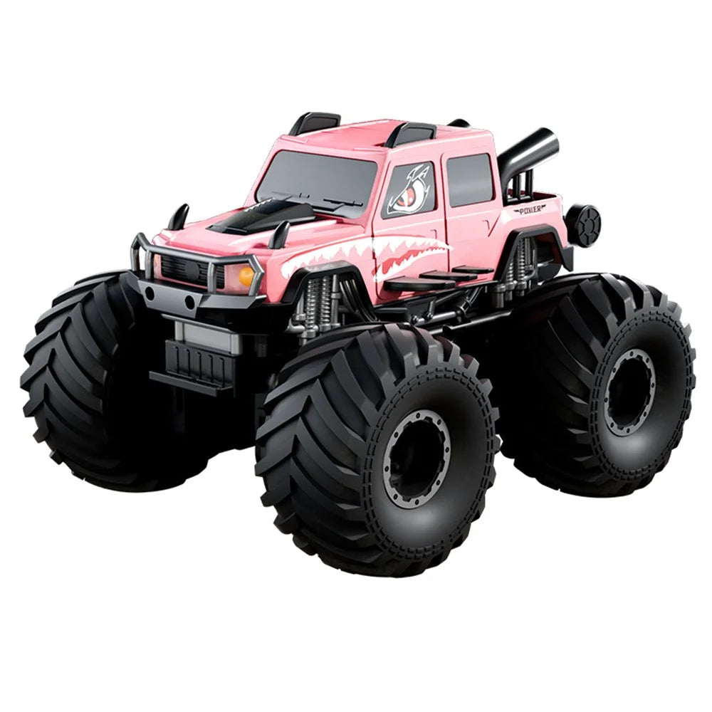 Q215 Dual Control Cartoon Monster RC Car 4WD Off Road Amphibious Crawler Vehicle Remote Control Toy - Pink - 1