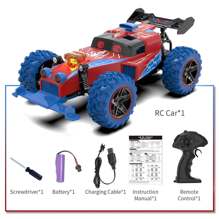 Q217 Style B 2.4G RC Car Remote Control Off Road High Speed Drift Racing Vehicle with LED Light, Single Battery - Red - 2