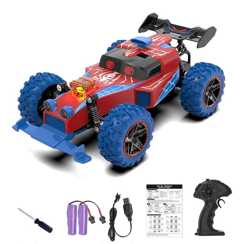 Q217 Style B 2.4G RC Car Remote Control Off Road High Speed Drift Racing Vehicle with LED Light, Dual Battery - Red - 1