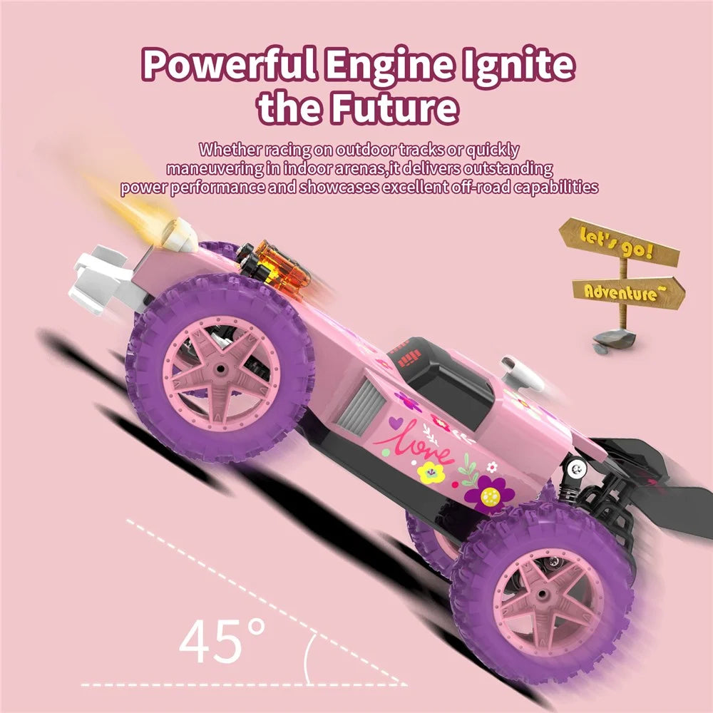 Q217 Style B 2.4G RC Car Remote Control Off Road High Speed Drift Racing Vehicle with LED Light, Dual Battery - Red - 4