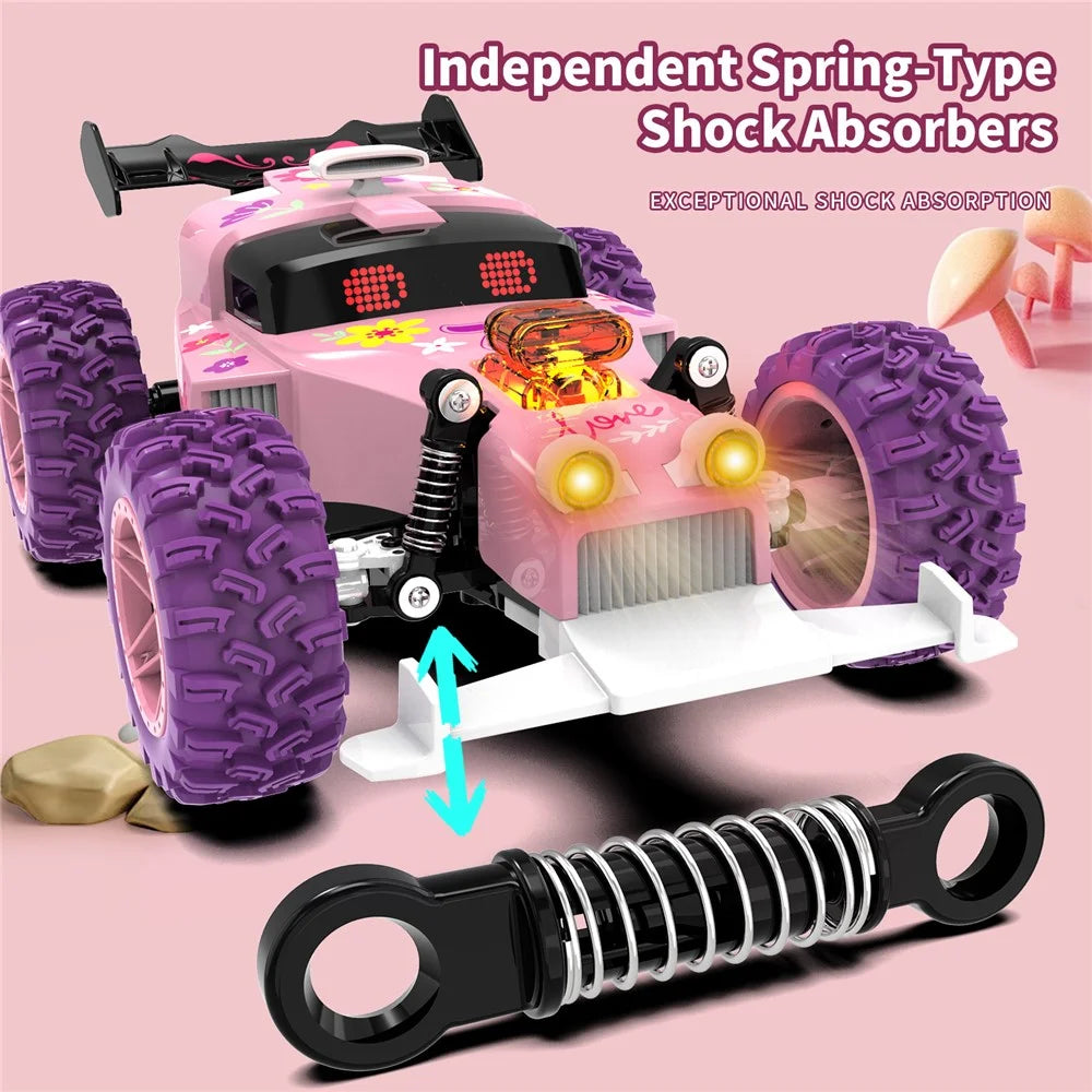 Q217 Style B 2.4G RC Car Remote Control Off Road High Speed Drift Racing Vehicle with LED Light, Dual Battery - Red - 5