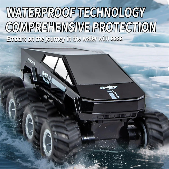 Q218 8WD Amphibious RC Car Waterproof 2.4G Remote Control Off-Road Crawler Vehicle, Single Battery - Black - 4