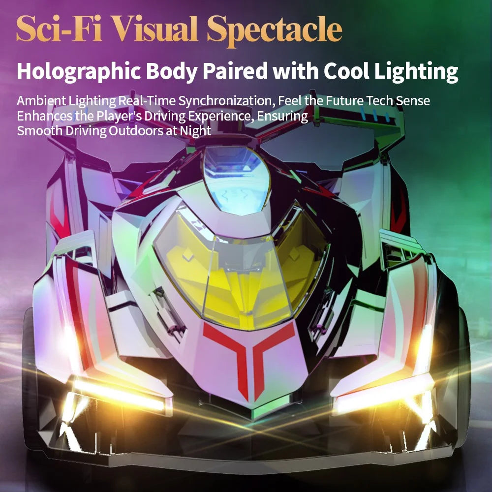 Q219 4WD RC Car Laser Holographic 2.4G Remote Control Drift Racing Vehicle with Spray Mist, Dual Battery - 7