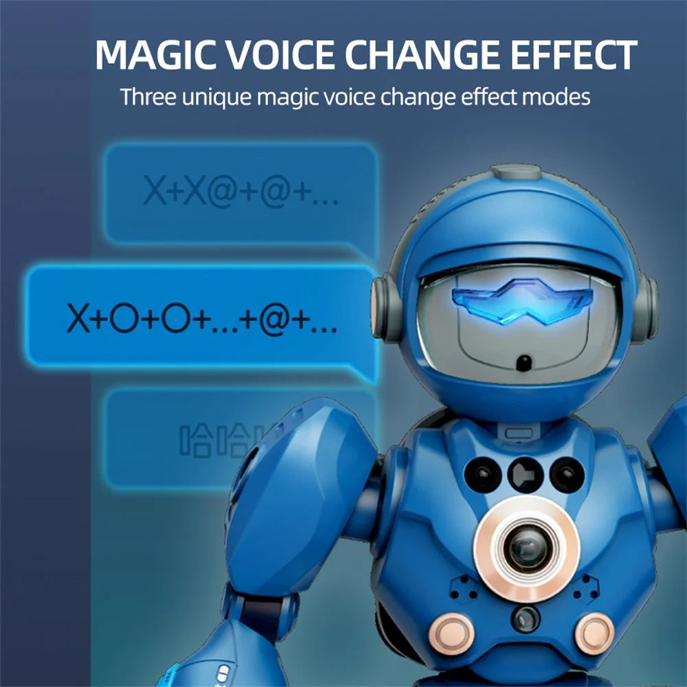 BG1545 AI Voice Control Robot for Kids Remote Control Programmable Gesture Sensing Dancing Light Sound Interactive Educational Toy - Blue - 5