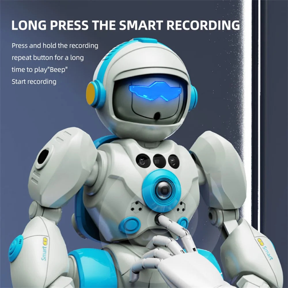 BG1545 AI Voice Control Robot for Kids Remote Control Programmable Gesture Sensing Dancing Light Sound Interactive Educational Toy - Blue - 6