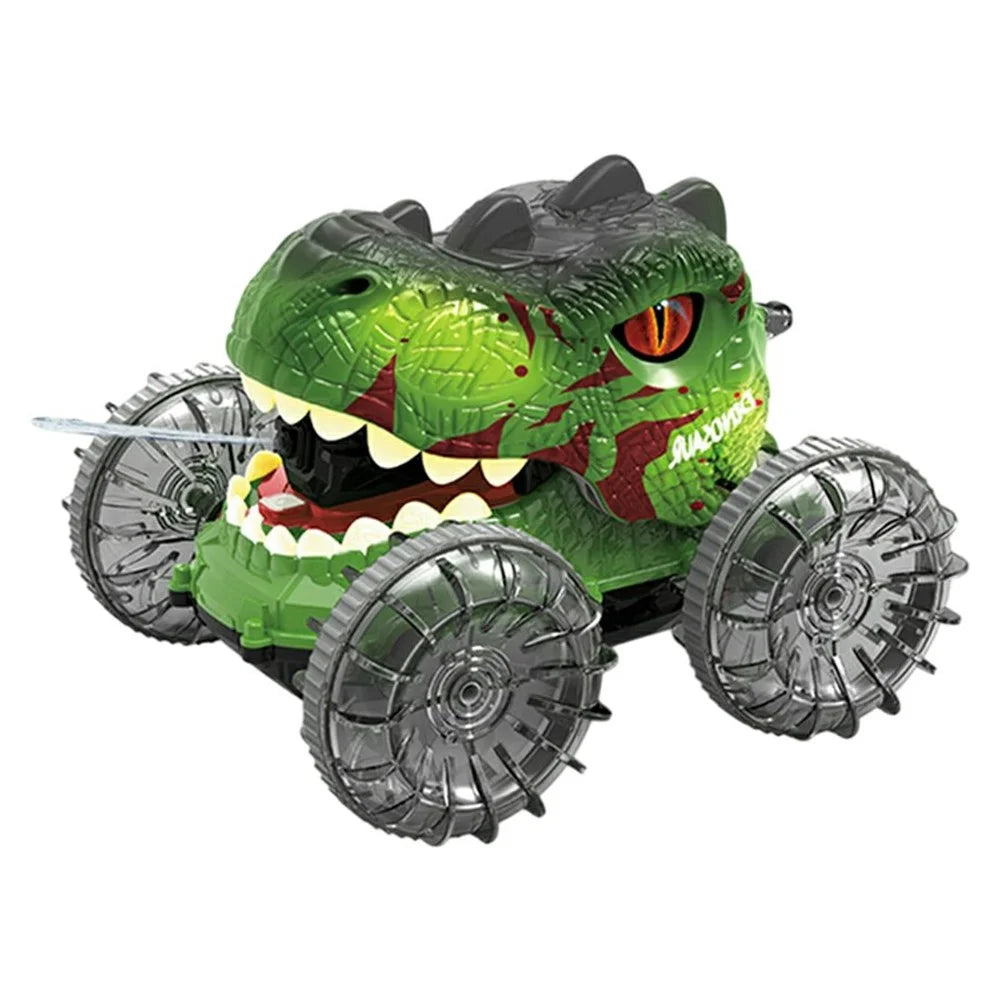 YL-125 2.4G RC Amphibious Dinosaur Car 360 Degree Rotation 4WD Stunt Vehicle with Water Spray Crawler Toy - Green - 1