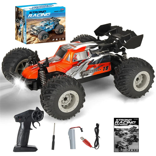 KY-S208B High Speed Drift Remote Control Off-Road Vehicle 1:18 RC Racing Car with LED Headlights - Orange - 1