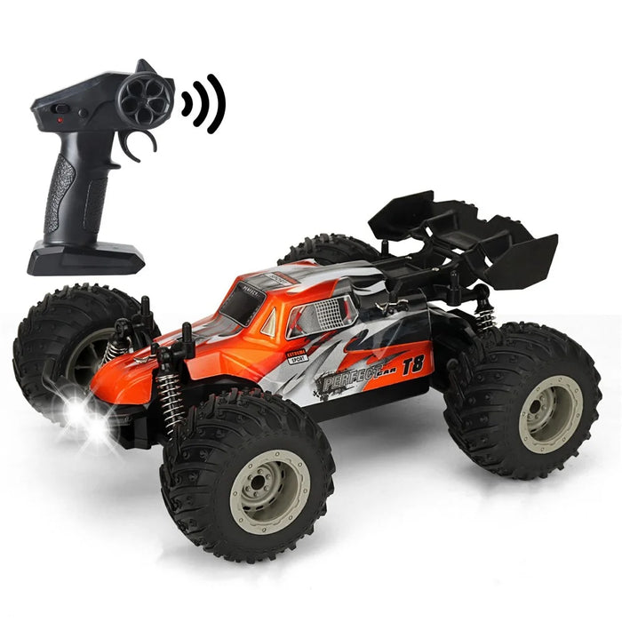 KY-S208B High Speed Drift Remote Control Off-Road Vehicle 1:18 RC Racing Car with LED Headlights - Orange - 2