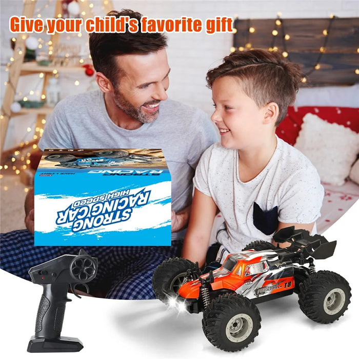 KY-S208B High Speed Drift Remote Control Off-Road Vehicle 1:18 RC Racing Car with LED Headlights - Orange - 3