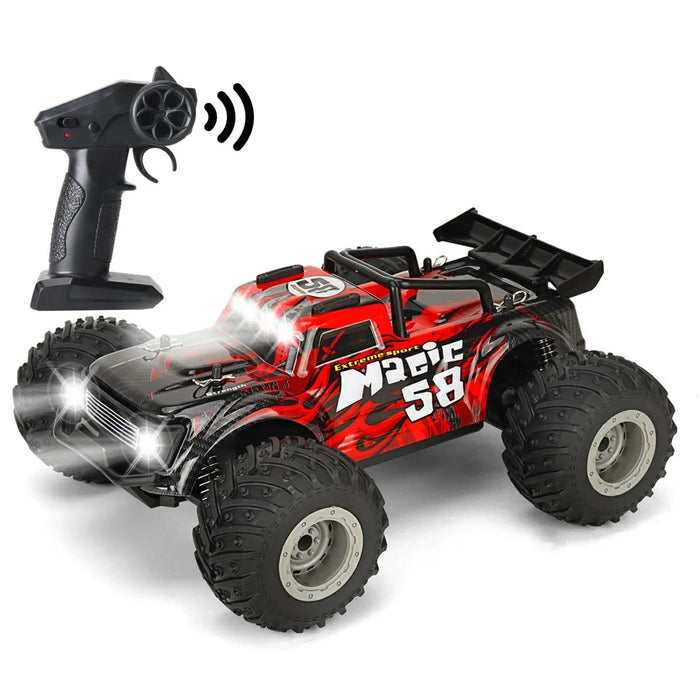 KY-S210B 1:18 RC Car with Front and Roof LED Light Remote Control High Speed Drift Off-Road Vehicle - Red - 2