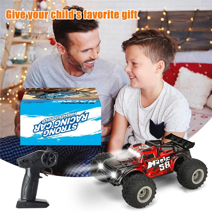 KY-S210B 1:18 RC Car with Front and Roof LED Light Remote Control High Speed Drift Off-Road Vehicle - Red - 3