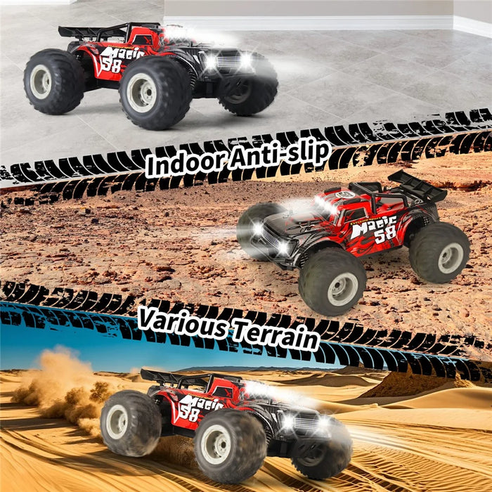 KY-S210B 1:18 RC Car with Front and Roof LED Light Remote Control High Speed Drift Off-Road Vehicle - Red - 4