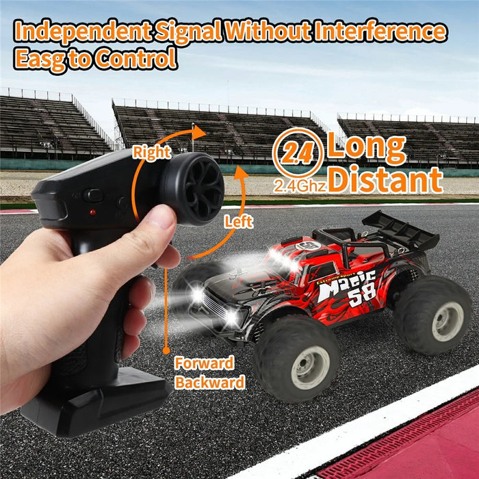 KY-S210B 1:18 RC Car with Front and Roof LED Light Remote Control High Speed Drift Off-Road Vehicle - Red - 5