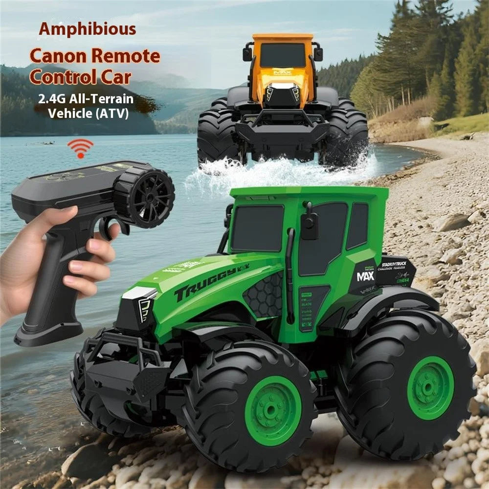 BG1551 2.4G RC Amphibious Farmer Car 4WD Off-Road Vehicle Waterproof Remote Control Toy Model - Green - 3