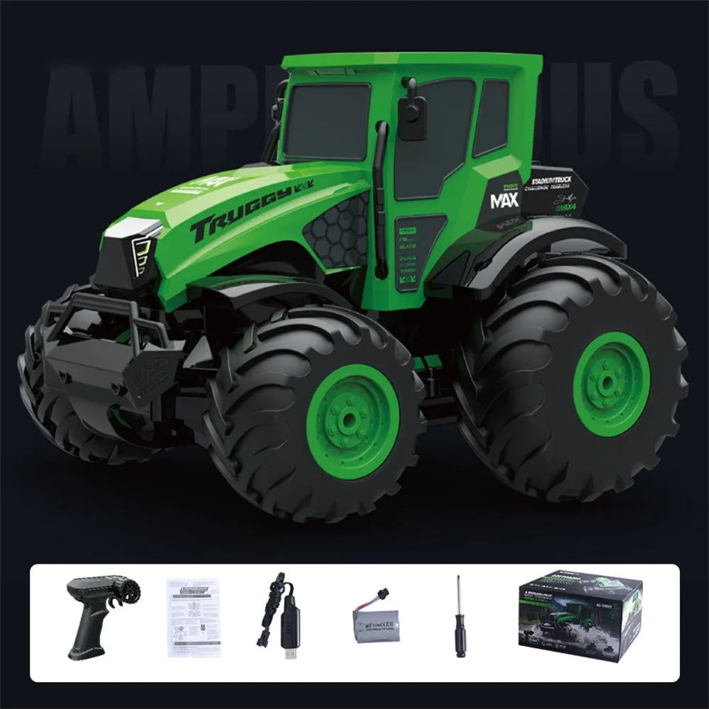 BG1551 2.4G RC Amphibious Farmer Car 4WD Off-Road Vehicle Waterproof Remote Control Toy Model - Green - 7