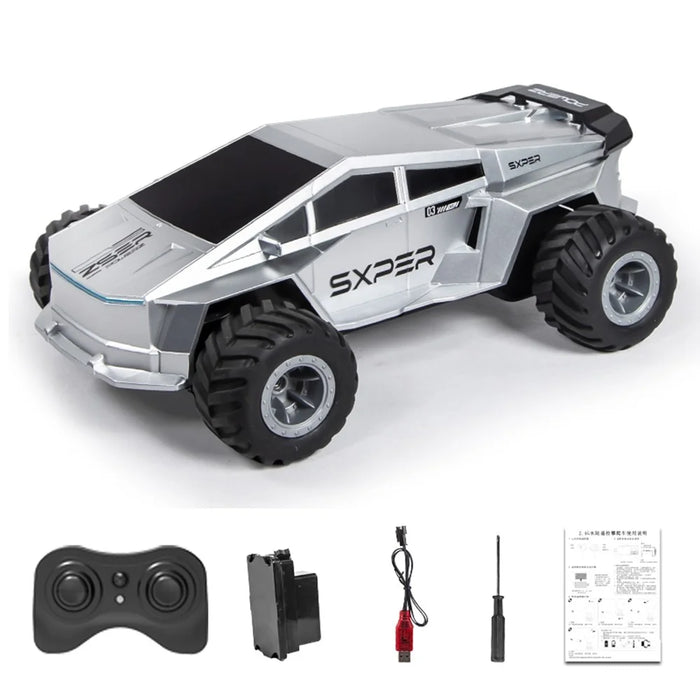 Q212 4WD Amphibious 2.4G RC Car 360 Degree Rotation Off Road Vehicle with Remote Control, 1 Battery - Silver - 1