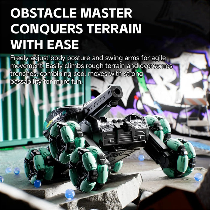4DRC 4D-Y13 Water Bomb Launcher Dual Control 6 Wheel Drive RC Stunt Tank Children Gift, with 1 Battery - Purple - 5