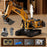 4DRC 4D-E1 3 in 1 Alloy 100m Remote Control Excavator Toy 2.4G RC Excavator Kids Gift with Light / Spray / Sound Effects Double Battery - Yellow - 1