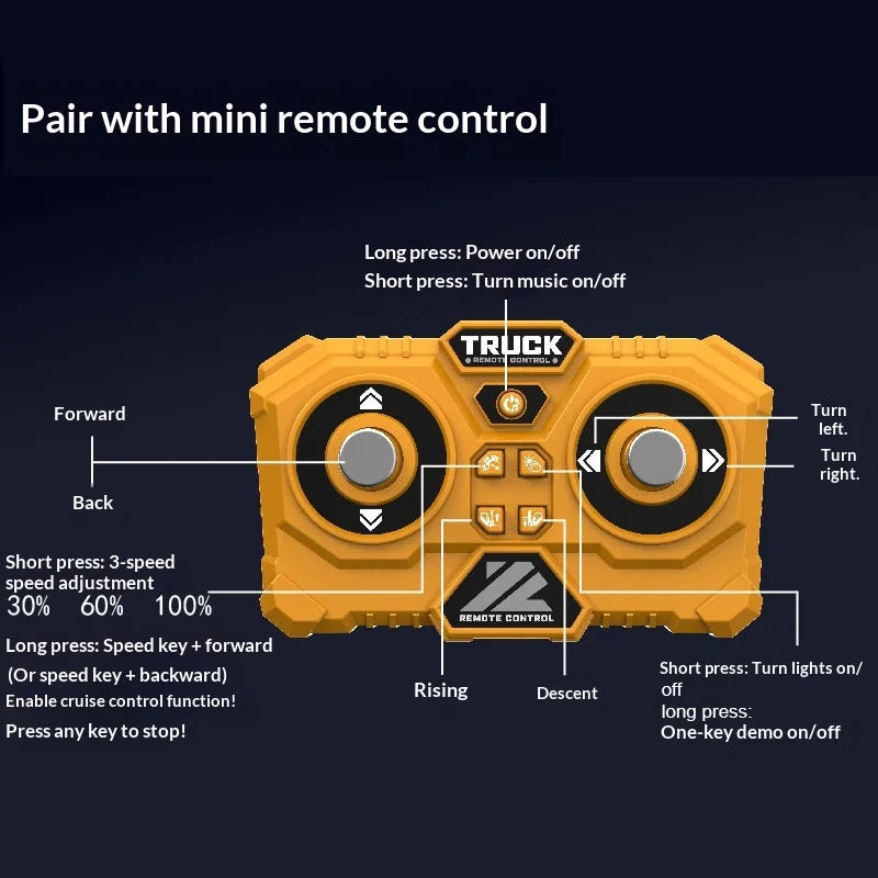 1:64 Mini RC Forklift with Light and Sound Variable Speed Remote Control Forklift Children Toy - 5