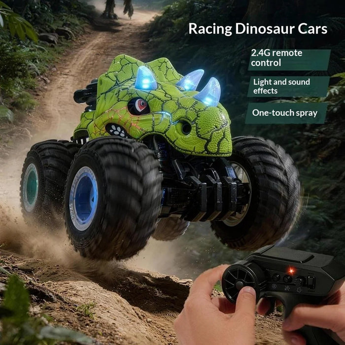 YL-134 2.4GHz Remote Control Bull Stunt Car Off-road Vehicle Boy Girl RC Toy with Water Mist Spray / Light - Bull / Blue - 5