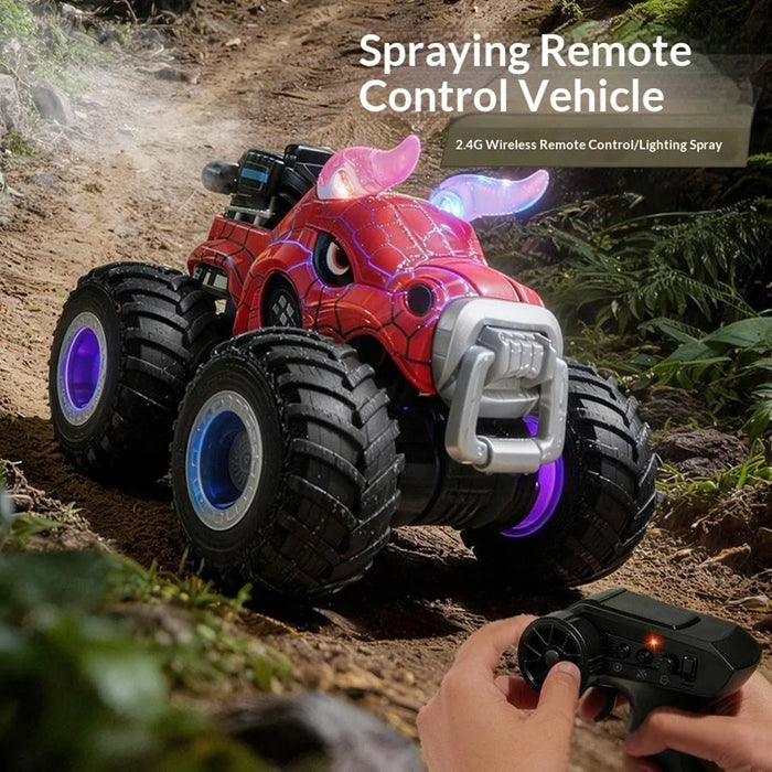 YL-134 2.4GHz Remote Control Bull Stunt Car Off-road Vehicle Boy Girl RC Toy with Water Mist Spray / Light - Bull / Blue - 7