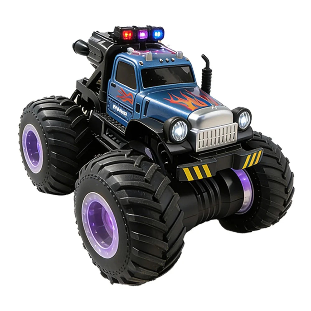 YL-131 2.4GHz Remote Control Stunt Car Off-road Vehicle Boy Girl RC Toy with Water Mist Spray / Light - Tractor Truck / Blue - 1