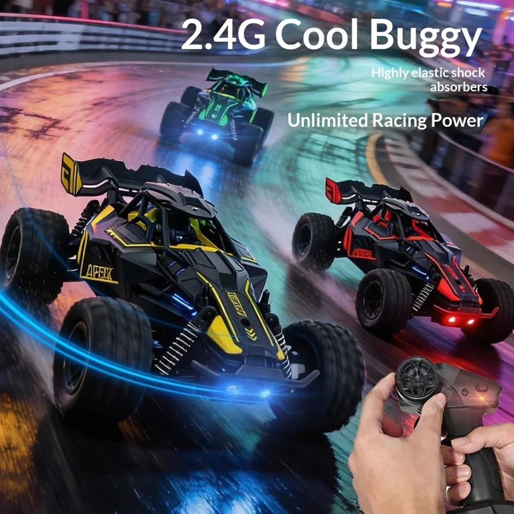 YL-142 2.4GHz Remote Control Off-Road RC Car Electric Racing Buggy Drift Vehicle with LED Lights Kids Toy - Red / Black - 4
