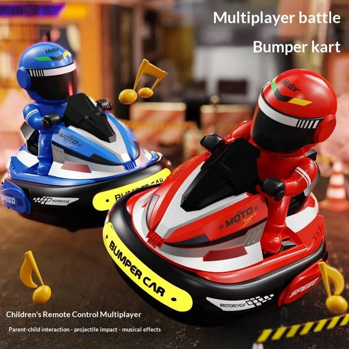 JXH111-429A 2Pcs 2.4G Remote Control Battle Bumper Car Parent-Child Interactive Car Toy - Red + Blue - 2
