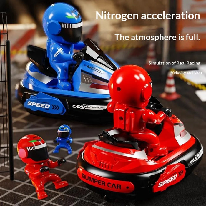 JXH111-429A 2Pcs 2.4G Remote Control Battle Bumper Car Parent-Child Interactive Car Toy - Red + Blue - 3