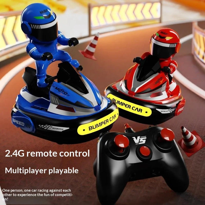 JXH111-429A 2Pcs 2.4G Remote Control Battle Bumper Car Parent-Child Interactive Car Toy - Red + Blue - 4